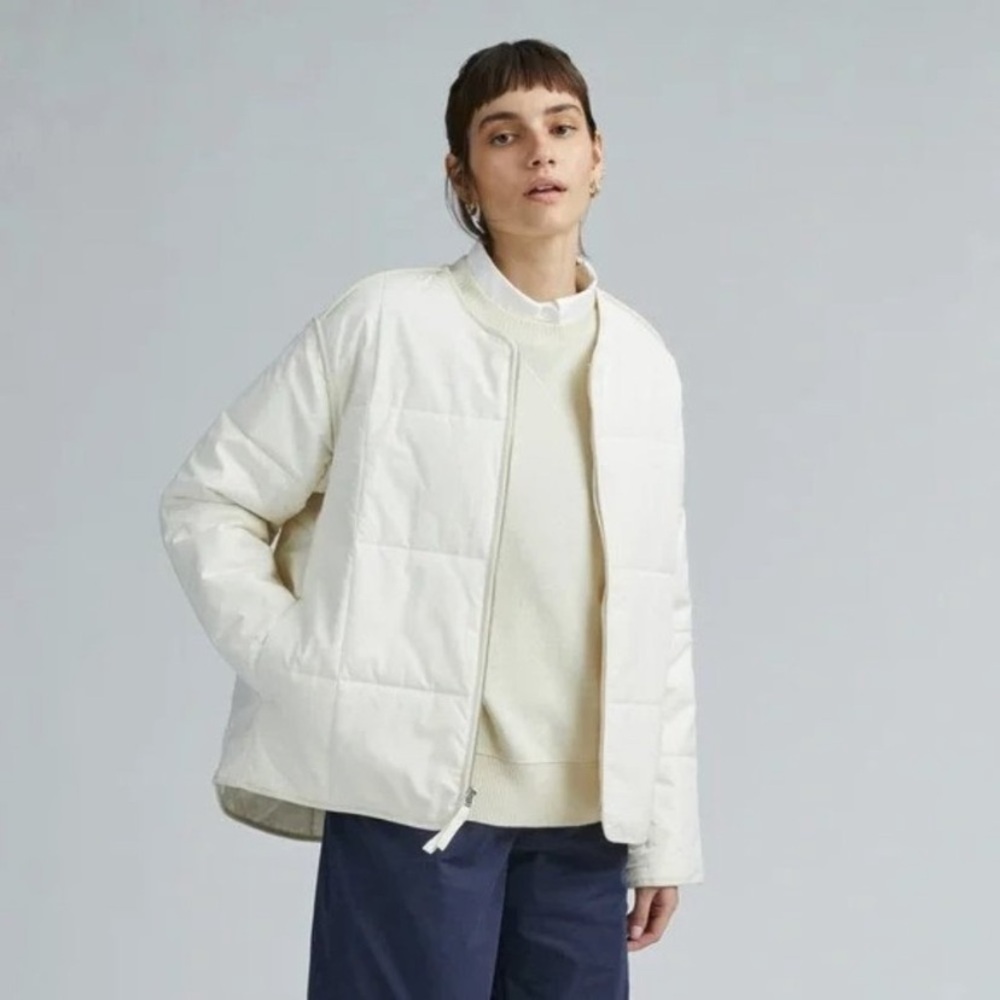 Everlane Ivory Quilted Jacket